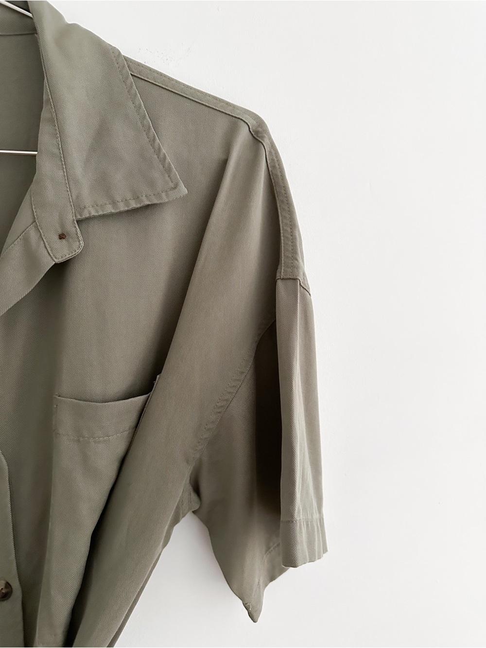 Marine Layer Renata Shirt Dress Size Small Olive Green Belted Utility Midi Dress - Picture 5 of 9